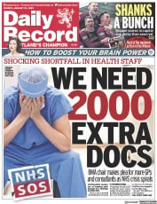 Daily Record front page for 23 January 2023