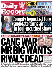 Daily Record front page for 23 April 2025