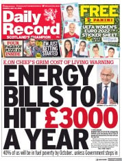 Daily Record (UK) Newspaper Front Page for 23 May 2022