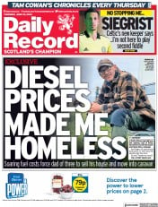 Daily Record front page for 23 June 2022