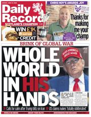 Daily Record front page for 23 June 2025