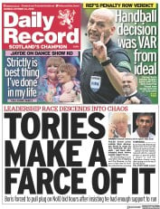 Daily Record (UK) Newspaper Front Page for 24 October 2022