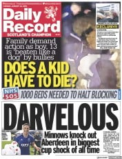 Daily Record front page for 24 January 2023