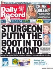 Daily Record (UK) Newspaper Front Page for 24 February 2022