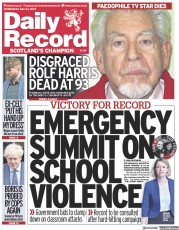 Daily Record (UK) Newspaper Front Page for 24 May 2023