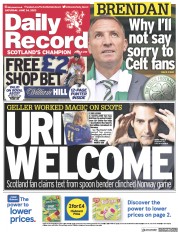 Daily Record (UK) Newspaper Front Page for 24 June 2023