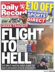 Daily Record (UK) Newspaper Front Page for 24 July 2023