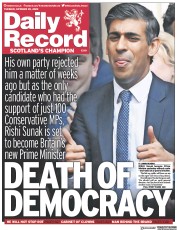 Daily Record (UK) Newspaper Front Page for 25 October 2022