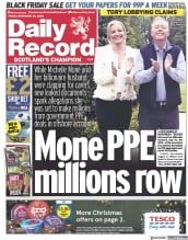 Daily Record front page for 25 November 2022