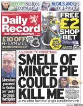 Daily Record front page for 25 November 2023