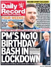 Daily Record (UK) Newspaper Front Page for 25 January 2022