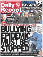 Daily Record front page for 25 January 2023