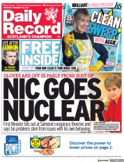 Daily Record (UK) Newspaper Front Page for 25 February 2021