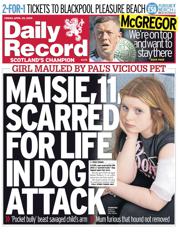 Daily Record front page for 25 April 2025