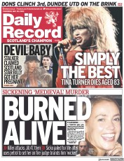 Daily Record (UK) Newspaper Front Page for 25 May 2023