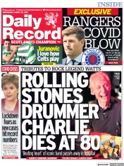 Daily Record (UK) Newspaper Front Page for 25 August 2021