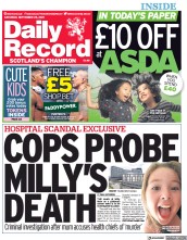 Daily Record (UK) Newspaper Front Page for 25 September 2021