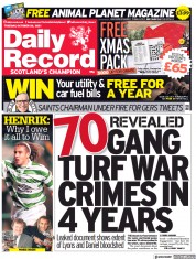 Daily Record (UK) Newspaper Front Page for 26 October 2021