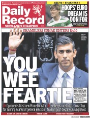 Daily Record (UK) Newspaper Front Page for 26 October 2022