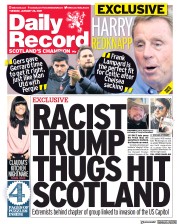 Daily Record (UK) Newspaper Front Page for 26 January 2021
