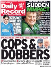 Daily Record (UK) Newspaper Front Page for 26 January 2022