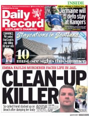 Daily Record (UK) Newspaper Front Page for 26 May 2021