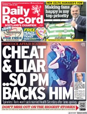 Daily Record (UK) Newspaper Front Page for 26 June 2021