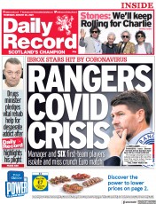 Daily Record (UK) Newspaper Front Page for 26 August 2021