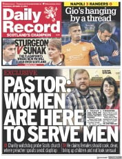 Daily Record (UK) Newspaper Front Page for 27 October 2022
