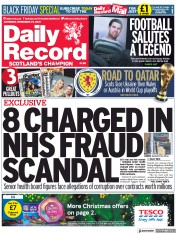 Daily Record (UK) Newspaper Front Page for 27 November 2021