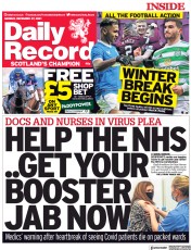 Daily Record (UK) Newspaper Front Page for 27 December 2021