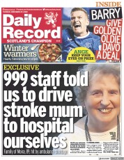 Daily Record (UK) Newspaper Front Page for 27 December 2022