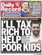 Daily Record front page for 27 March 2023