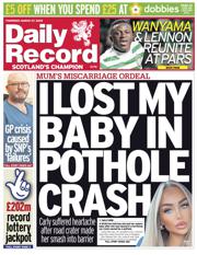 Daily Record front page for 27 March 2025