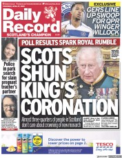 Daily Record (UK) Newspaper Front Page for 27 April 2023