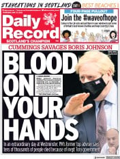 Daily Record (UK) Newspaper Front Page for 27 May 2021