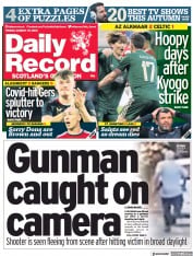 Daily Record (UK) Newspaper Front Page for 27 August 2021