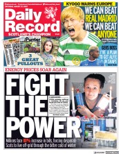 Daily Record (UK) Newspaper Front Page for 27 August 2022