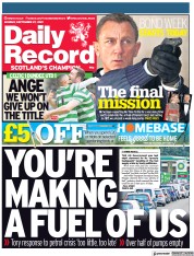 Daily Record (UK) Newspaper Front Page for 27 September 2021