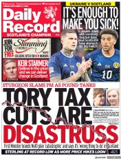 Daily Record front page for 27 September 2022