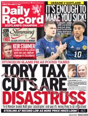 Daily Record (UK) Newspaper Front Page for 27 September 2022