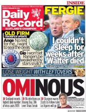 Daily Record (UK) Newspaper Front Page for 28 December 2021