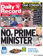 Daily Record (UK) Newspaper Front Page for 28 January 2021