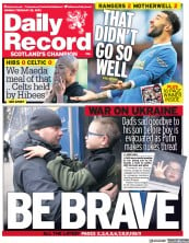 Daily Record (UK) Newspaper Front Page for 28 February 2022