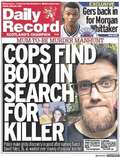 Daily Record Newspaper Front Page (UK) for 28 April 2023