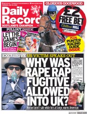 Daily Record (UK) Newspaper Front Page for 28 July 2022