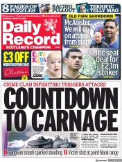 Daily Record (UK) Newspaper Front Page for 28 August 2021