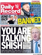 Daily Record (UK) Newspaper Front Page for 28 September 2021