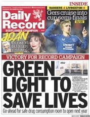 Daily Record front page for 28 September 2023