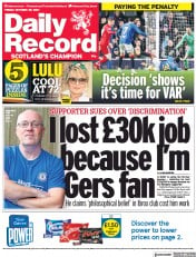 Daily Record (UK) Newspaper Front Page for 29 October 2021